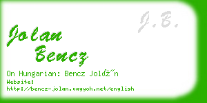 jolan bencz business card
